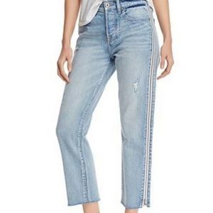 Pistola High Rise Straight Leg White Zip Up Jeans